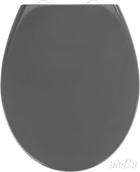 Тоалетна седалка WENKO Samos сива, хигиенична тоалетна седалка с автоматично спускане, снимка 1