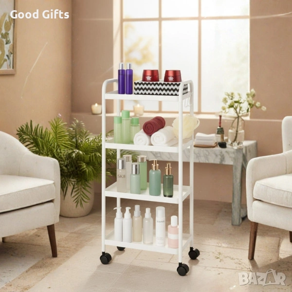 Компактна Дизайнерска Количка-Етажерка на 3 Нива – Сбогом на Хаоса в Банята и Кухнята!, снимка 1