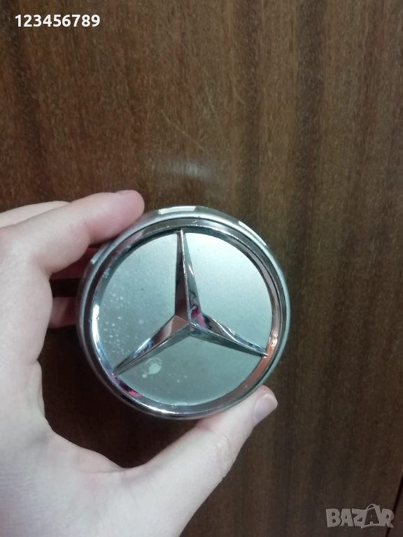 Оригинална Капачка за джанта AMG Мерцедес Mercedes-Benz Silver Crome сребриста хром АМГ OEM 75мм, снимка 1