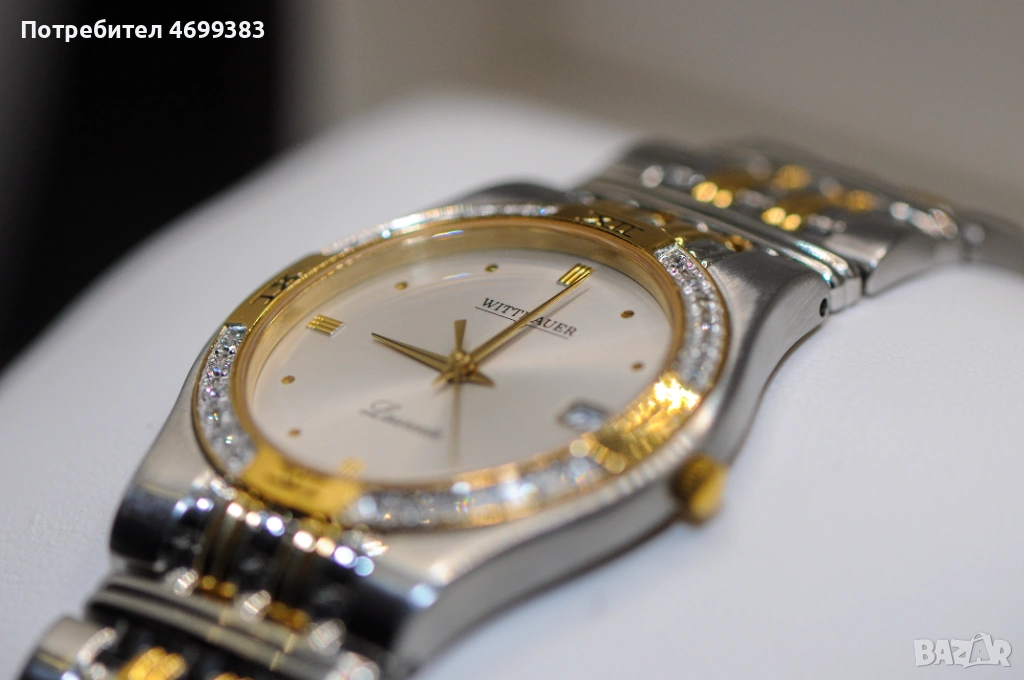 Швейцарски дамски часовник с диаманти - Wittnauer Laureate, снимка 1