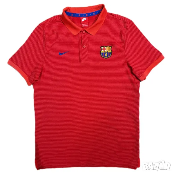 Оригинална мъжка тениска с яка Nike x FC Barcelona 2017/18 | L размер, снимка 1