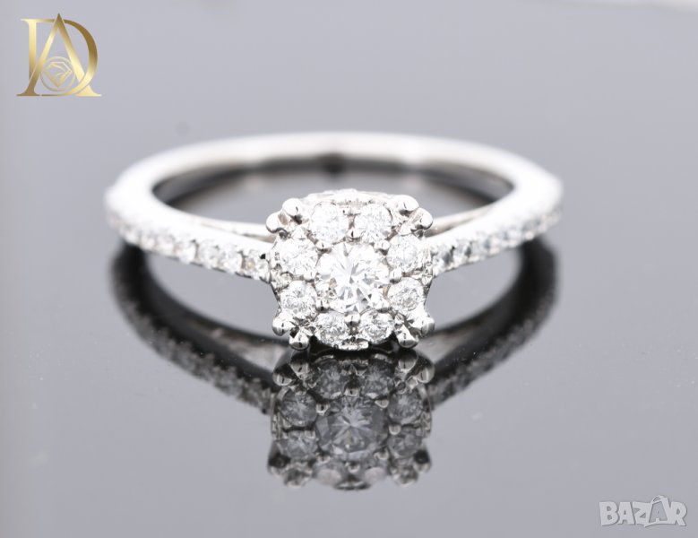 Нов Златен Пръстен с 0.55кт Естествени Диаманти, снимка 1