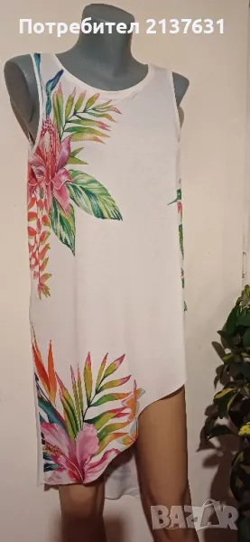 ДАМСКА АСИМЕТРИЧНА ПЛАЖНА РОКЛЯ - Размер М , снимка 1