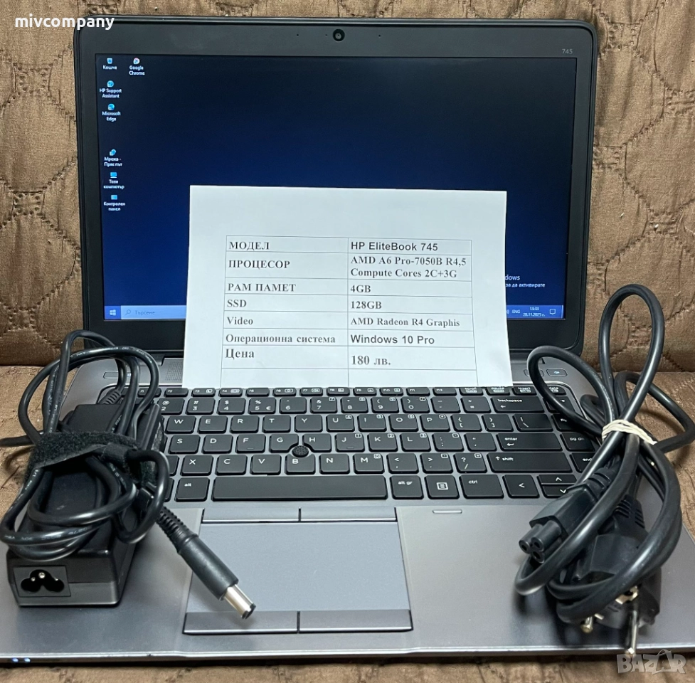 Лаптоп HP EliteBook 745, снимка 1