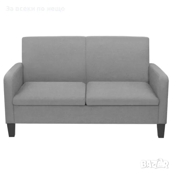 Двуместен диван, 135х65х76 см, светлосив, снимка 1