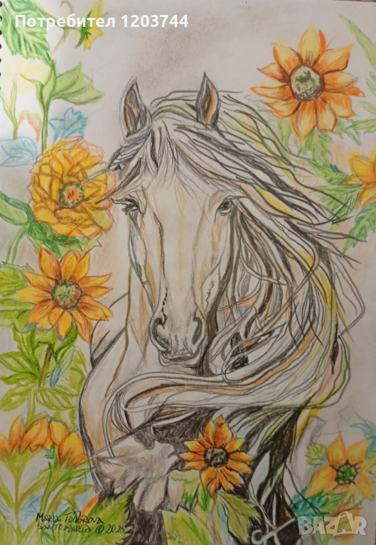 Картини с коне (молив) , снимка 1