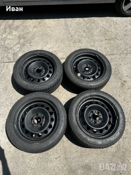 Железни джанти с гуми BMW 5x120 E90 E91, снимка 1