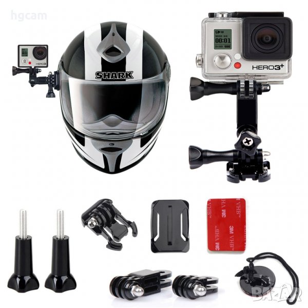 Комплект за каска UNI Helmet Kit за екшън камери GoPro и др, снимка 1