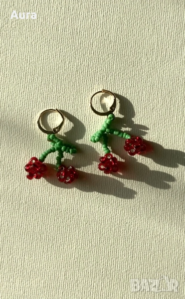 Hoop cherry earrings, снимка 1