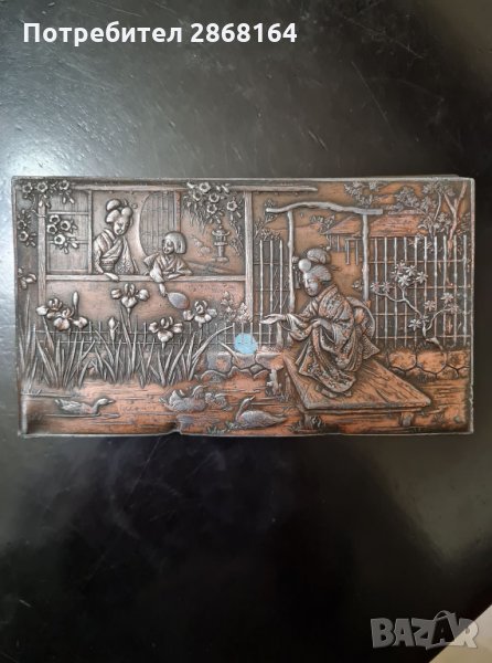 Стара китайска метална кутия 19 век, снимка 1