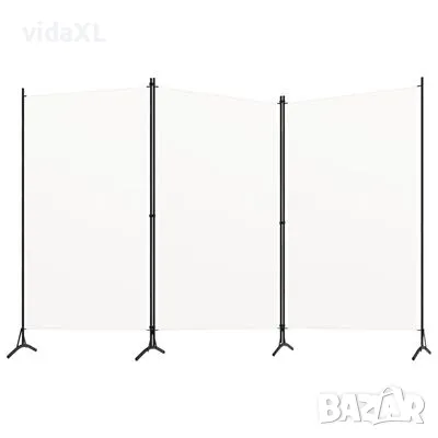 vidaXL Параван за стая, 3 панела, бял, 260x180 см, плат(SKU:320731, снимка 1