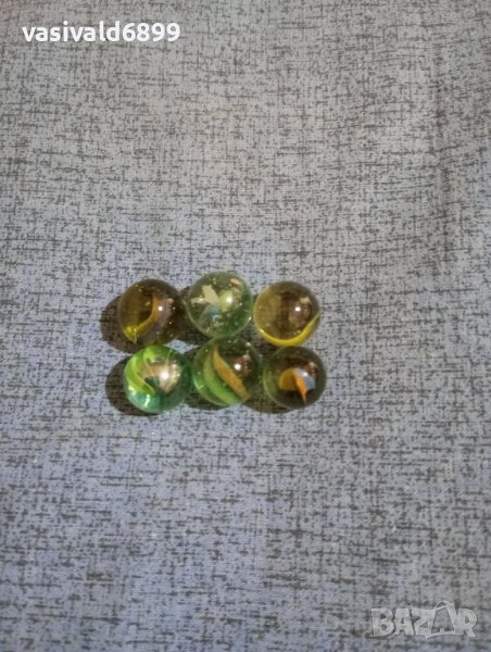 Лот от шест стъклени топчета за декорация , снимка 1