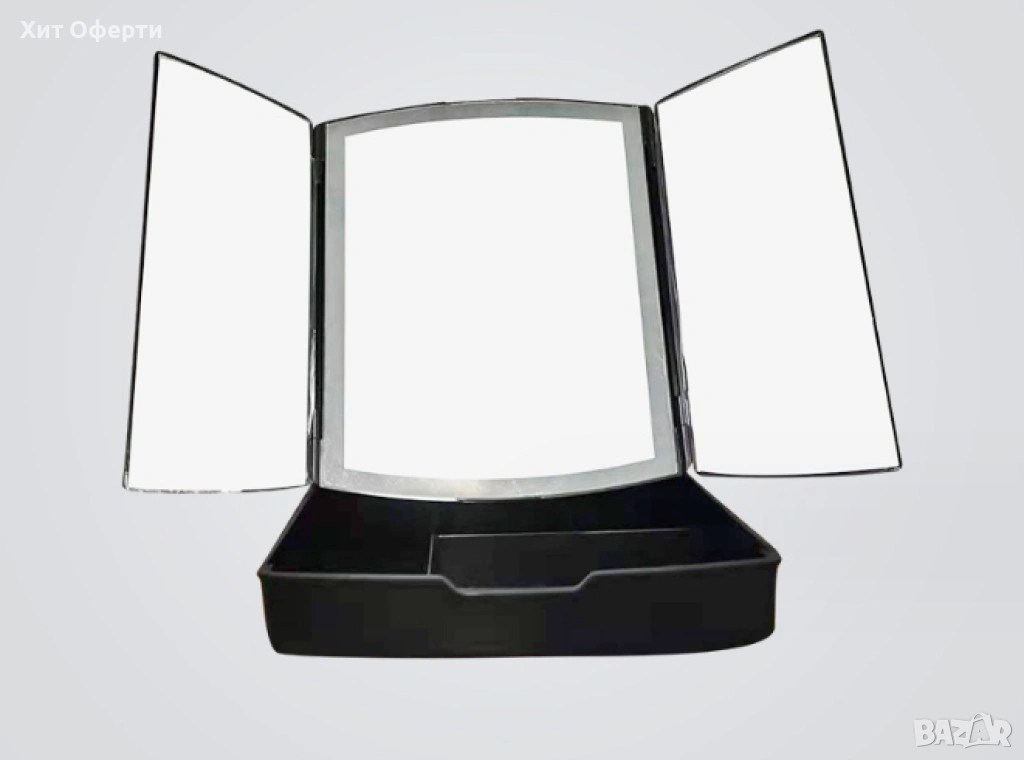 Мини LED огледало с органайзер за гримове , снимка 1