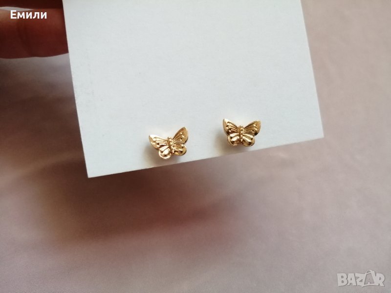 Дамски обеци пеперуди в златист цвят, снимка 1