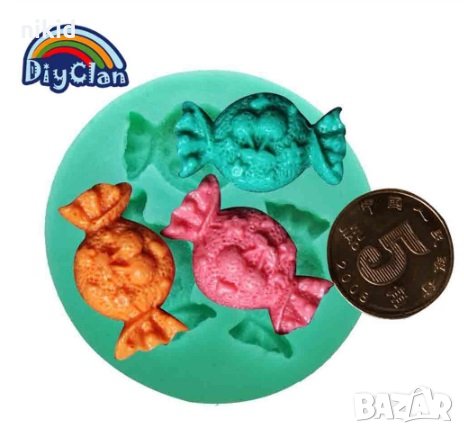 3 бонбончета с черешка бонбон силиконов молд форма фондан украса декор шоколад гипс смола и др., снимка 1