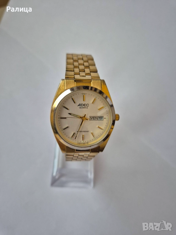 Японски кварцов часовник Adec с ден и дата, снимка 1