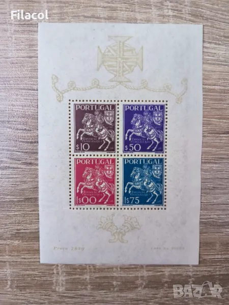 Португалия 1944 г. Филателна изложба MNH блок, снимка 1