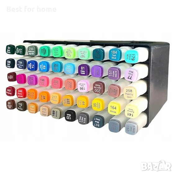 Комплект от 40 акварелни маркера Decotime, 2 върха, Многоцветен , снимка 1