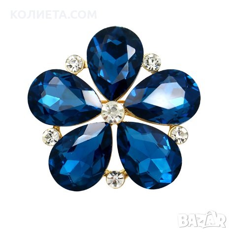 Брошка Маргаритка синя, снимка 1