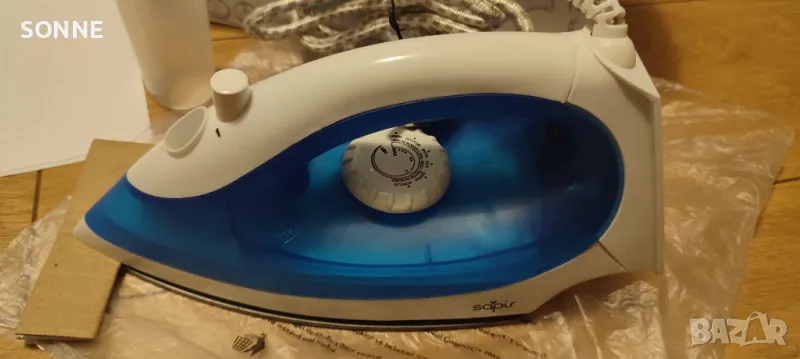 Парна ютия Sapir 1200W, струя пара, термостат, синя, снимка 1