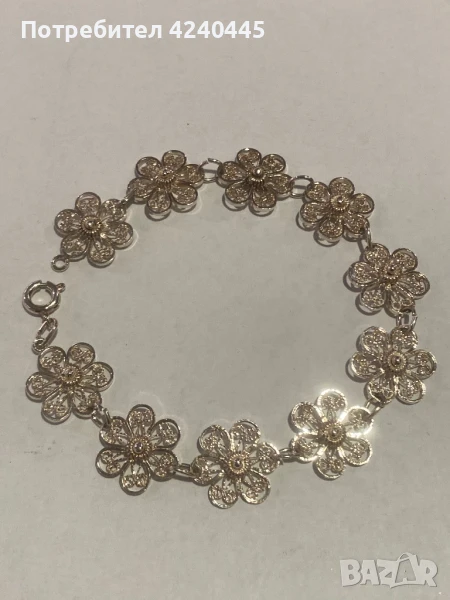 Сребърна гривна, снимка 1