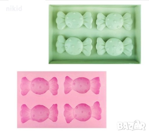 4 бонбона бонбони бонбон силиконов молд форма декорация и украса торта фондан шоколад гипс смола, снимка 1