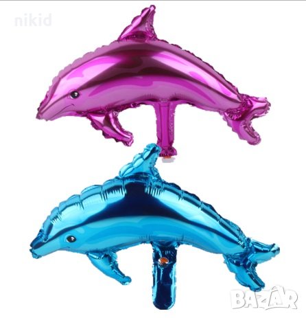 Делфин 2 цвята фолио фолиев балон хелий или въздух парти рожден ден, снимка 1