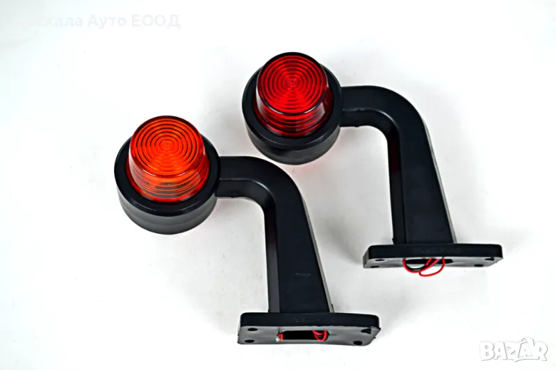 1бр. ЛЕД Maxi габарит, криво LED рогче,червено/жълто,12/24V, снимка 1