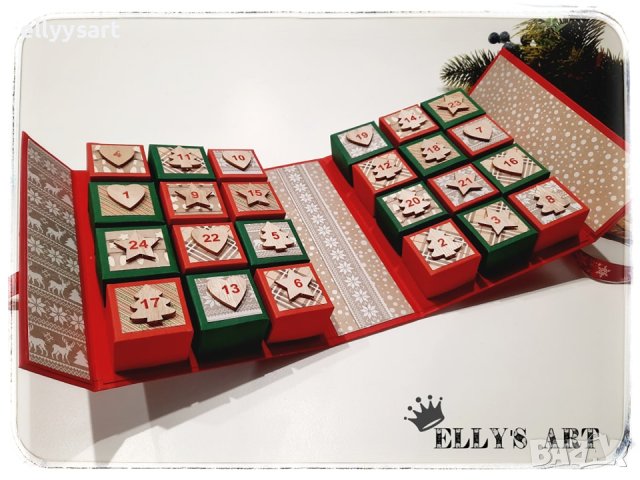 Ръчно изработен коледен адвент календар, снимка 7 - Коледни подаръци - 43158543