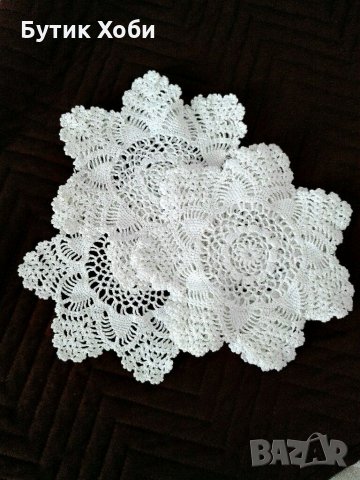 Плетени каренца на една кука 6 бр., снимка 2 - Декорация за дома - 32527625