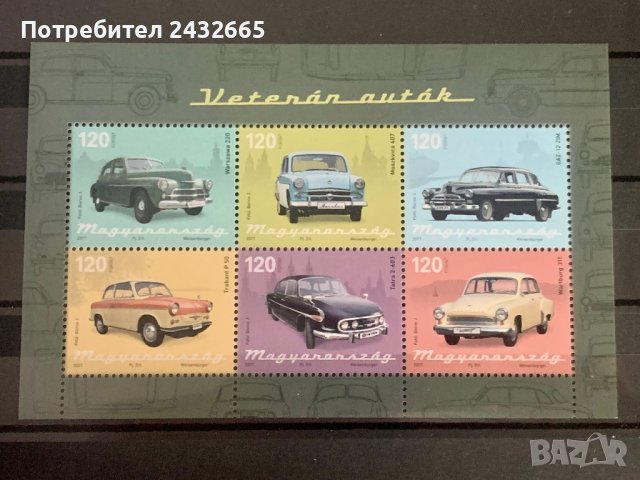 1136. Унгария 2017 = “ Транспорт. Стари модели автомобили ”,**,MNH