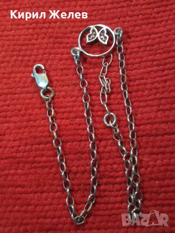 ФИНА СРЕБЪРНА ГРИВНА със СРЕБЪРНА ПЕПЕРУДКА с КРИСТАЛИ СРЕБРО 925 ПРОБА 45660, снимка 10 - Гривни - 46269360