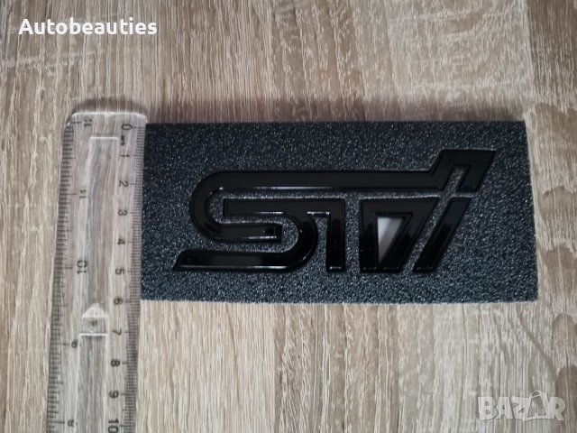 Субару СТИ Subaru STI черен гланц емблема надпис, снимка 2 - Аксесоари и консумативи - 38815185