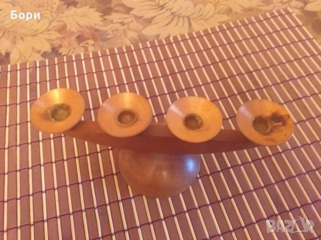 Дървен свещник за 4бр свещи, снимка 6 - Декорация за дома - 28149197