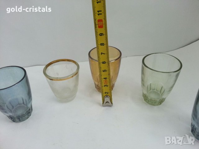 Стъклени чаши чашки цветно стъкло, снимка 3 - Антикварни и старинни предмети - 32227826