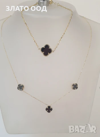 Златни сетове модел ДЕТЕЛИНА - 14К, снимка 2 - Колиета, медальони, синджири - 50461435