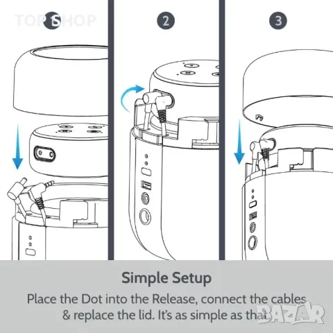 Премиум система високоговорители iBOX Echo Dot 3- докинг станция с говорители и батерия, снимка 3 - Bluetooth тонколони - 48774187