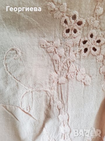 Розова памучна блуза с швейцарска бродерия, снимка 1