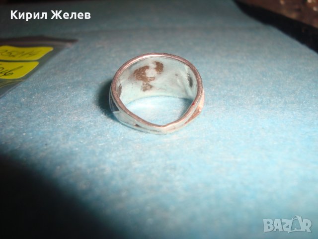 СТАРИНЕН СРЕБЪРЕН ЕМАЙЛИРАН ПРЪСТЕН АНГЛИЯ РЪЧНА ИЗРАБОТКА 25214, снимка 11 - Антикварни и старинни предмети - 34628482