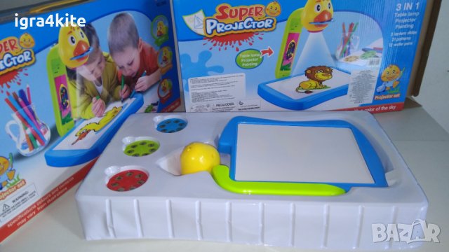 Хит при играчките! Проектор за рисуване в син цвят / Projector painting, снимка 6 - Рисуване и оцветяване - 37480903