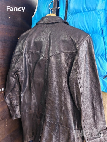 Черно кожено дамско манто, снимка 7 - Палта, манта - 53162266