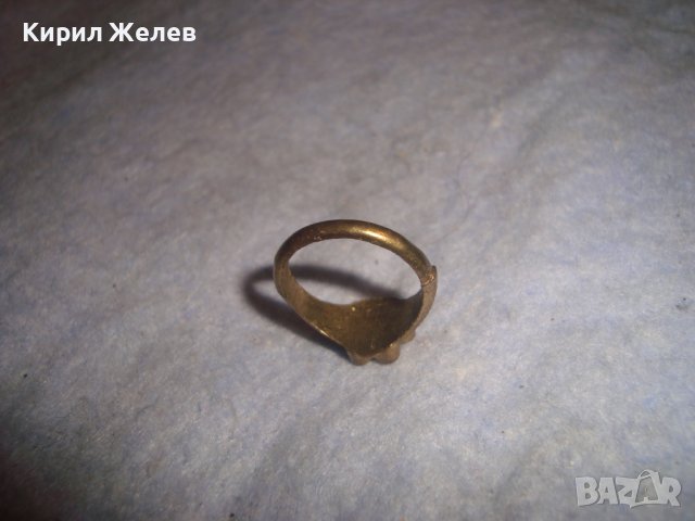 СТАР ПОЗЛАТЕН БРОНЗОВ ФЛОРАЛЕН РЕТРО ПРЪСТЕН МАЙСТОРСКА РЪЧНА ИЗРАБОТКА 27622, снимка 9 - Антикварни и старинни предмети - 37512707