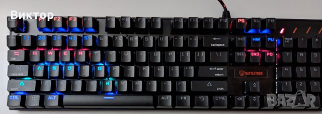 Геймърска ЛЕД клавиатура Battletron Gaming Keyboard, снимка 2 - Клавиатури и мишки - 28040702