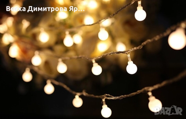 Соларно коледно LED осветление, 60 броя, 6 метра, снимка 8 - Лед осветление - 52262583