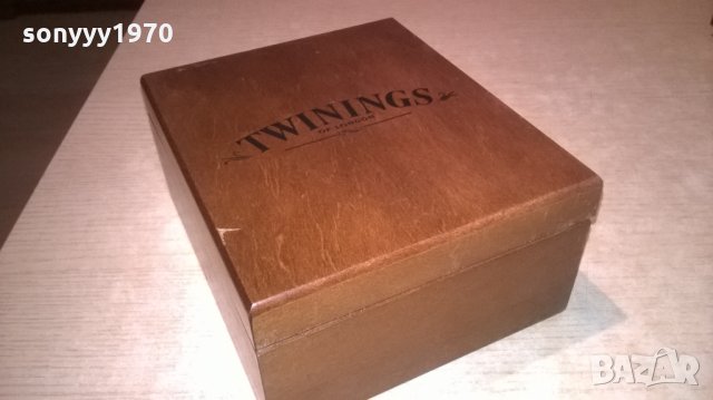 TWININGS OF LONDON-красива дървена кутия-внос англия-19х15х8см, снимка 2 - Колекции - 27086854