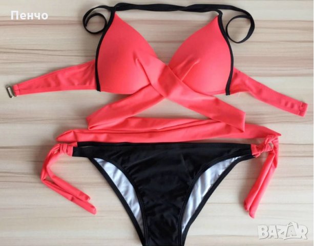 2022 Секси бикини Сутиен Дамски Бански Костюм цветен за момичета Комплект с подплънки Плажен нова мо, снимка 9 - Бански костюми - 28038151