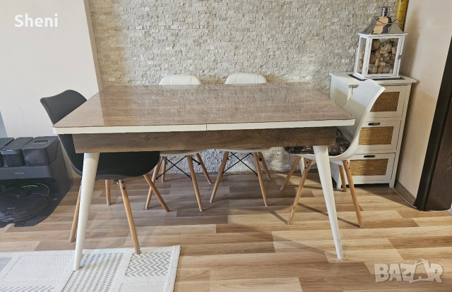 Трапезна разтегателна маса 90х78х140/178,5 см., снимка 2 - Маси - 53218789
