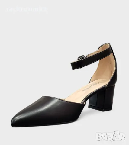 Черни дамски обувки с широк ток 6 см – C5730-1 black, снимка 2 - Дамски обувки на ток - 50035771