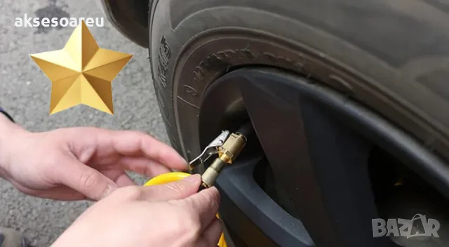 Конектор за бързо свързване букса 8 мм адаптер с резба за помпа на кола щуцер с щипка за вентил, снимка 6 - Аксесоари и консумативи - 47362847