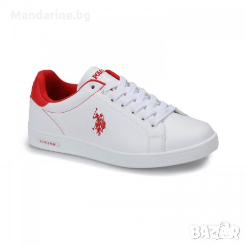 ПРОМО 🍊 U.S. POLO® 🍊 Дамски кожени спортни обувки WHITE & RED № 38 нови с кутия, снимка 4 - Дамски ежедневни обувки - 26571538